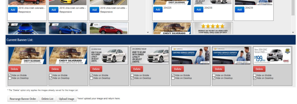 Updates to Home Page Banner editor in DealerOn CMS