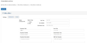 Mobile Lead Driver Settings